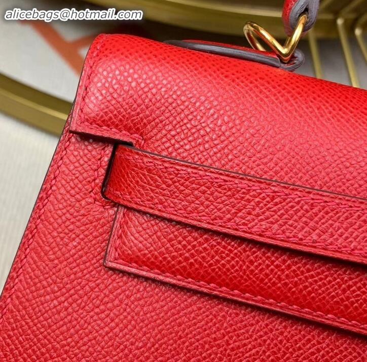 Promotional Hermes Kelly 25cm Bag in Original Epsom Leather H091420 Cherry Red