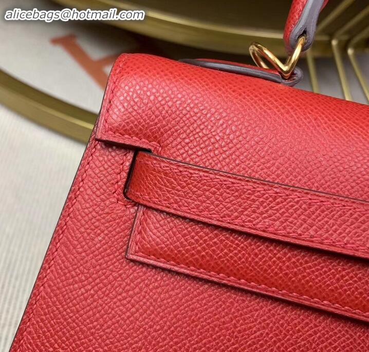 Unique Style Hermes Kelly 25cm Bag in Original Epsom Leather H091420 Red