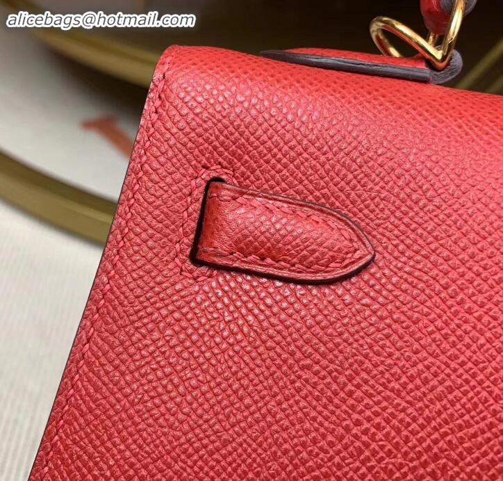 Unique Style Hermes Kelly 25cm Bag in Original Epsom Leather H091420 Red