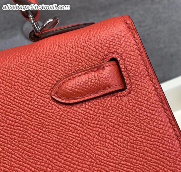 Luxurious Hermes Kelly 25cm Bag in Original Epsom Leather H091420 Salmon Red