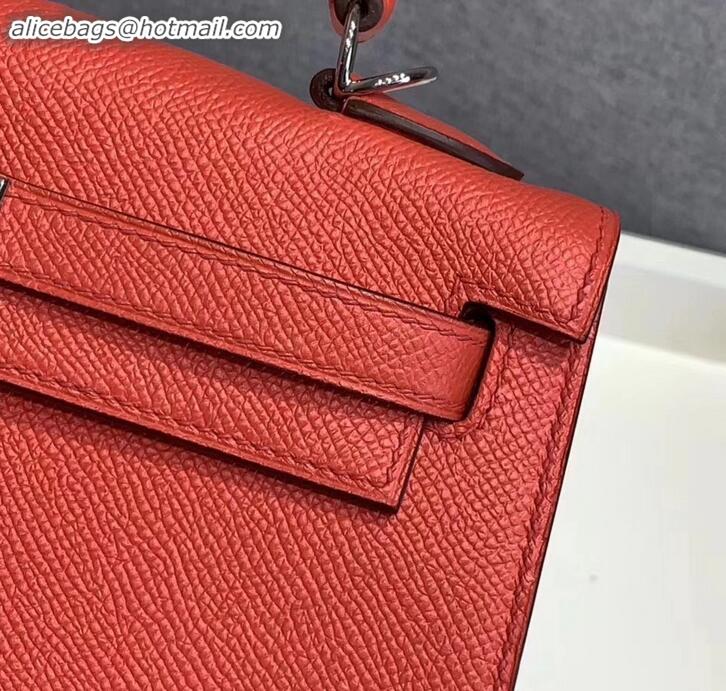 Luxurious Hermes Kelly 25cm Bag in Original Epsom Leather H091420 Salmon Red