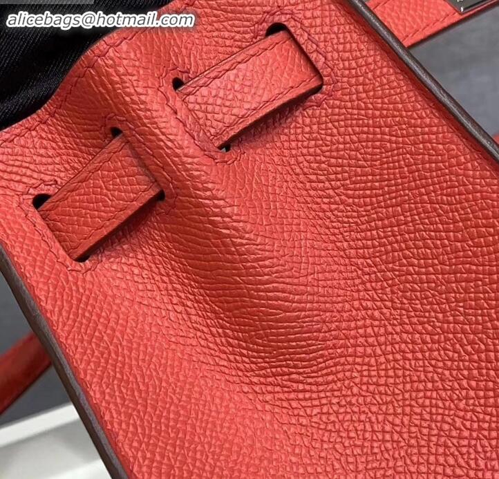 Luxurious Hermes Kelly 25cm Bag in Original Epsom Leather H091420 Salmon Red