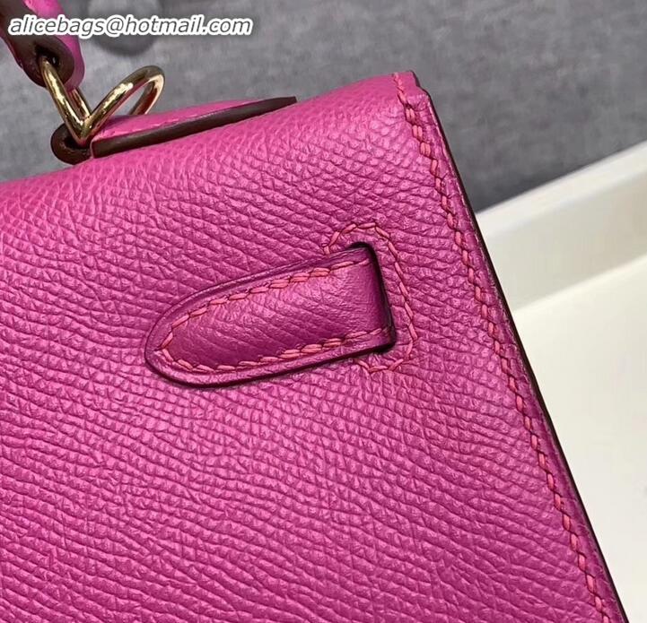 Best Price Hermes Kelly 25cm Bag in Original Epsom Leather H091420 Dark Pink