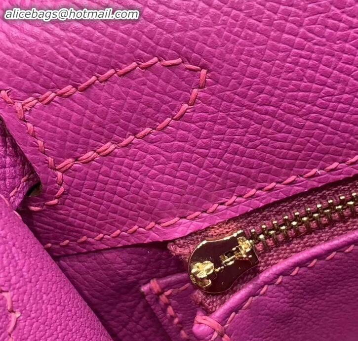 Best Price Hermes Kelly 25cm Bag in Original Epsom Leather H091420 Dark Pink