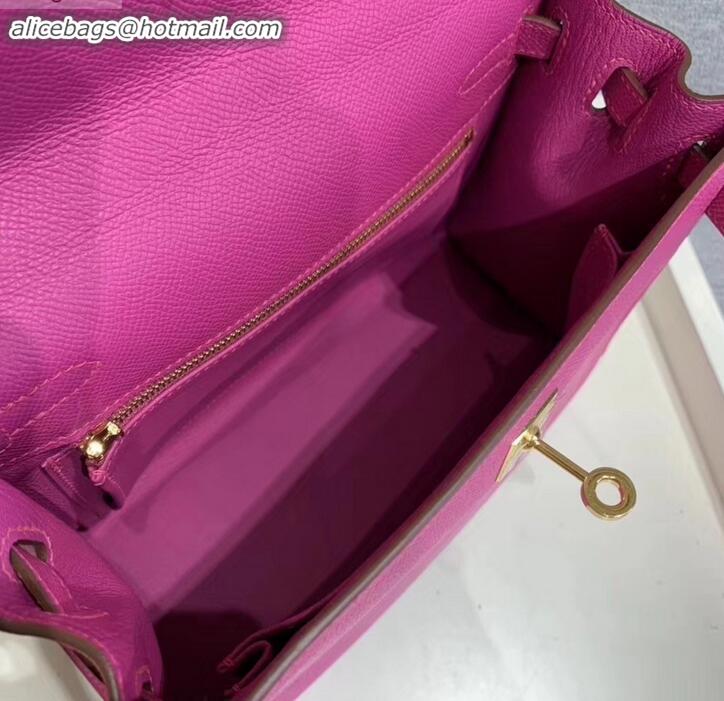 Best Price Hermes Kelly 25cm Bag in Original Epsom Leather H091420 Dark Pink