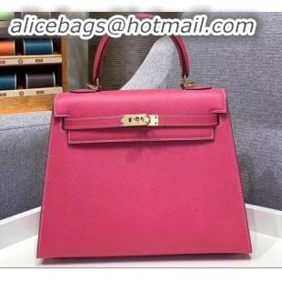 Low Cost Hermes Kelly 25cm Bag in Original Epsom Leather H091420 Fuchsia