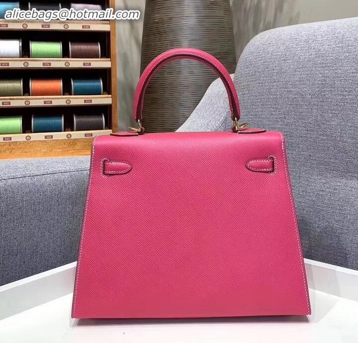 Low Cost Hermes Kelly 25cm Bag in Original Epsom Leather H091420 Fuchsia