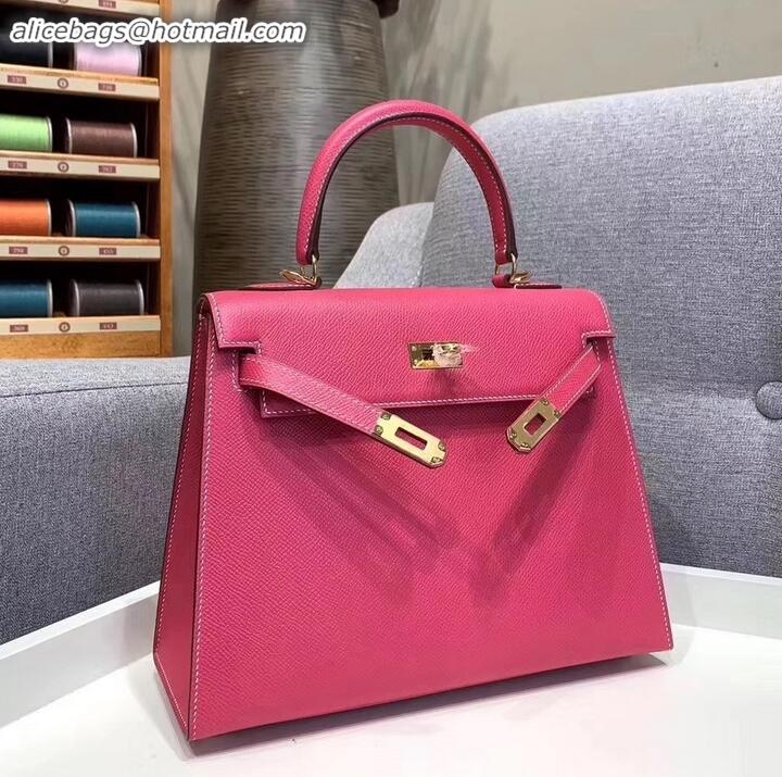 Low Cost Hermes Kelly 25cm Bag in Original Epsom Leather H091420 Fuchsia