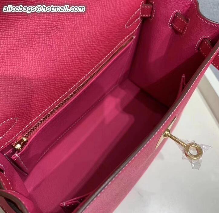 Low Cost Hermes Kelly 25cm Bag in Original Epsom Leather H091420 Fuchsia