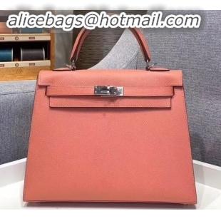 Affordable Price Hermes Kelly 25cm Bag in Original Epsom Leather H091420 Lobster Pink