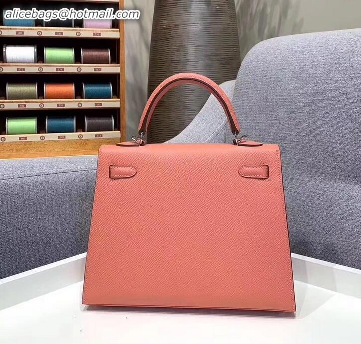 Affordable Price Hermes Kelly 25cm Bag in Original Epsom Leather H091420 Lobster Pink