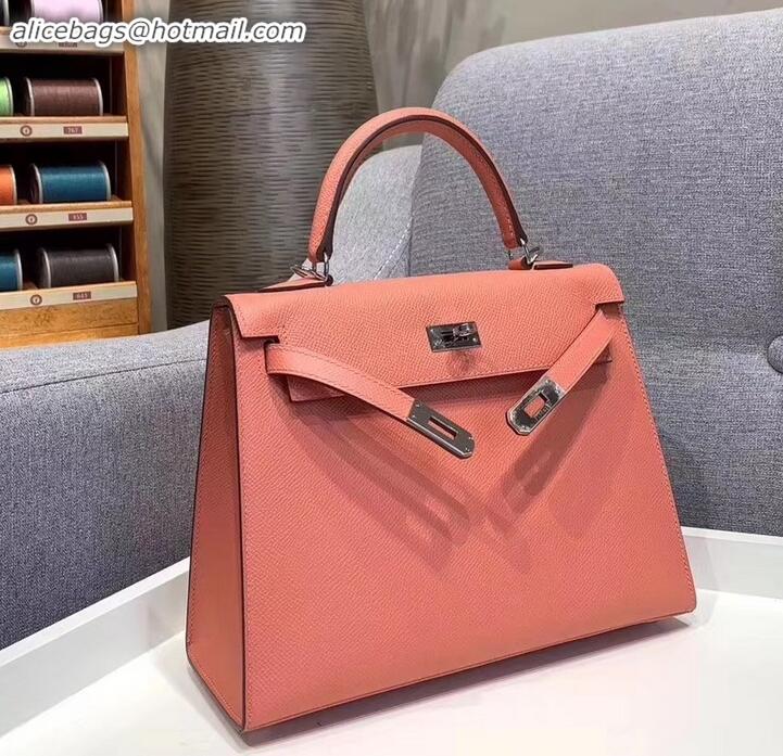 Affordable Price Hermes Kelly 25cm Bag in Original Epsom Leather H091420 Lobster Pink