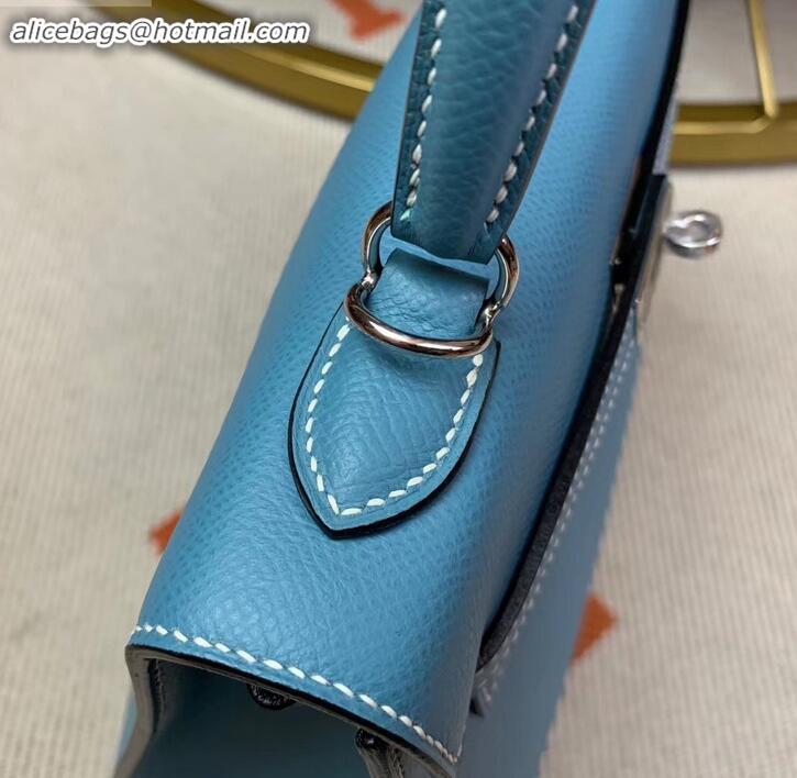 Discount Hermes Kelly 25cm Bag in Original Epsom Leather H091420 Sky Blue