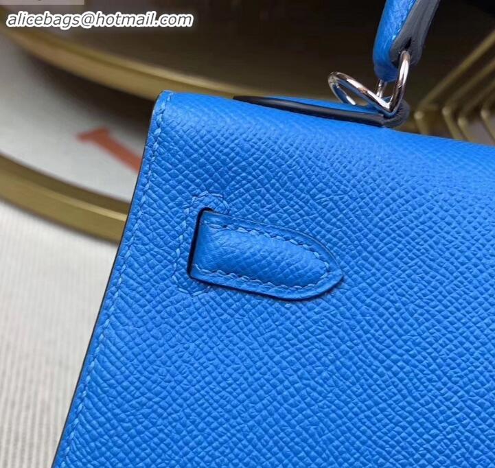 Good Quality Hermes Kelly 25cm Bag in Original Epsom Leather H091420 Light Blue