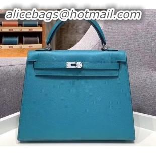 Best Price Hermes Kelly 25cm Bag in Original Epsom Leather H091420 Turquoise