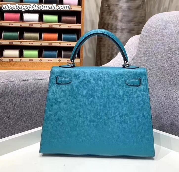 Best Price Hermes Kelly 25cm Bag in Original Epsom Leather H091420 Turquoise