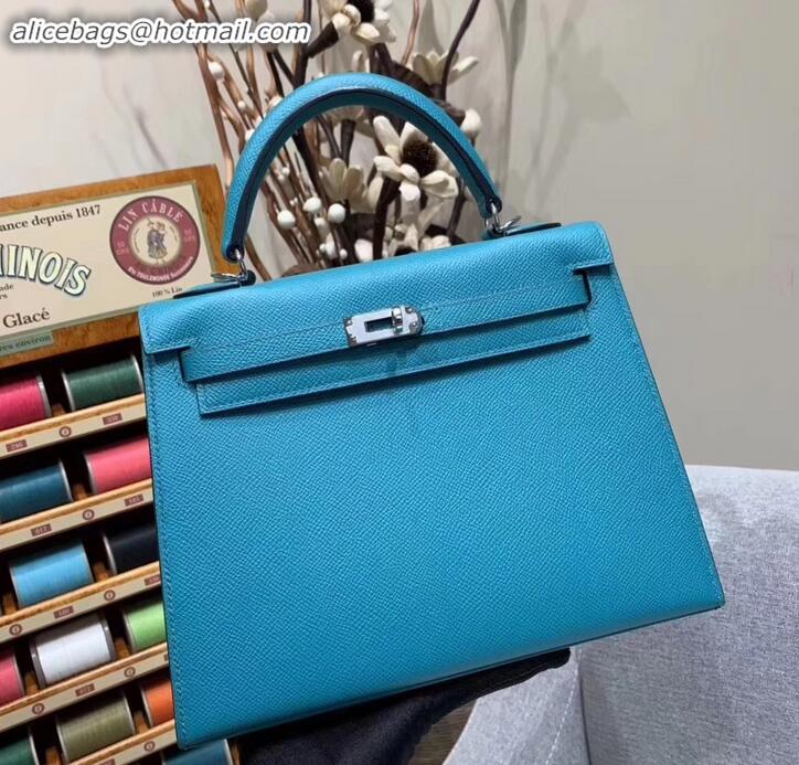 Best Price Hermes Kelly 25cm Bag in Original Epsom Leather H091420 Turquoise