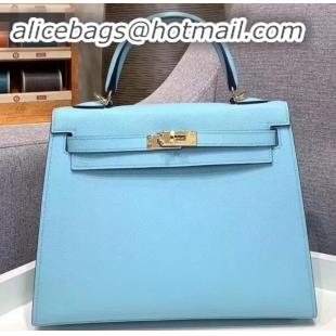 New Fashion Hermes Kelly 25cm Bag in Original Epsom Leather H091420 Macaron Blue