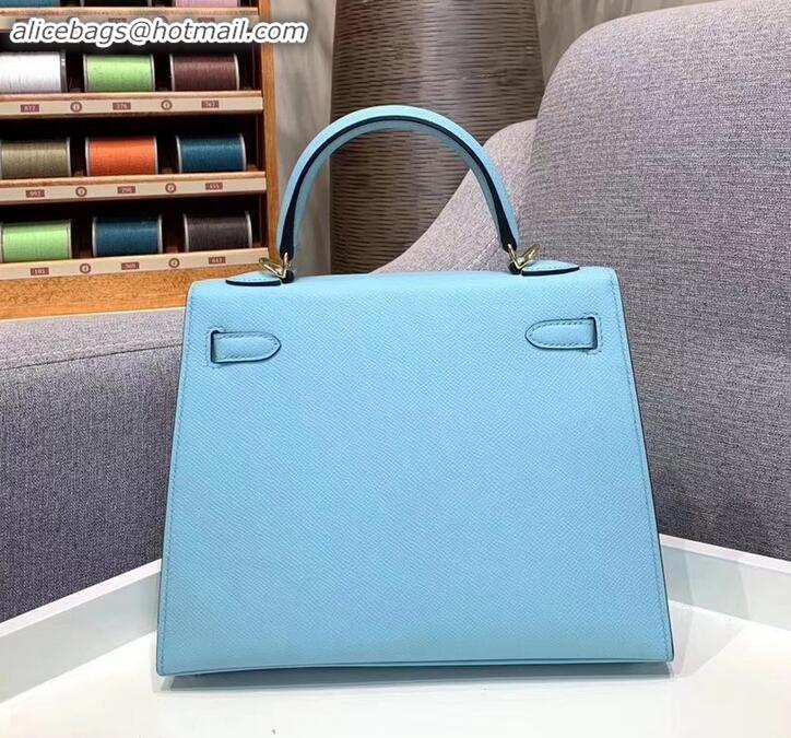 New Fashion Hermes Kelly 25cm Bag in Original Epsom Leather H091420 Macaron Blue