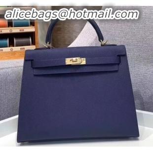 Promotion Hermes Kelly 25cm Bag in Original Epsom Leather H091420 Royal Blue