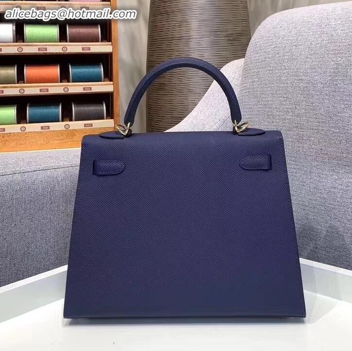 Promotion Hermes Kelly 25cm Bag in Original Epsom Leather H091420 Royal Blue