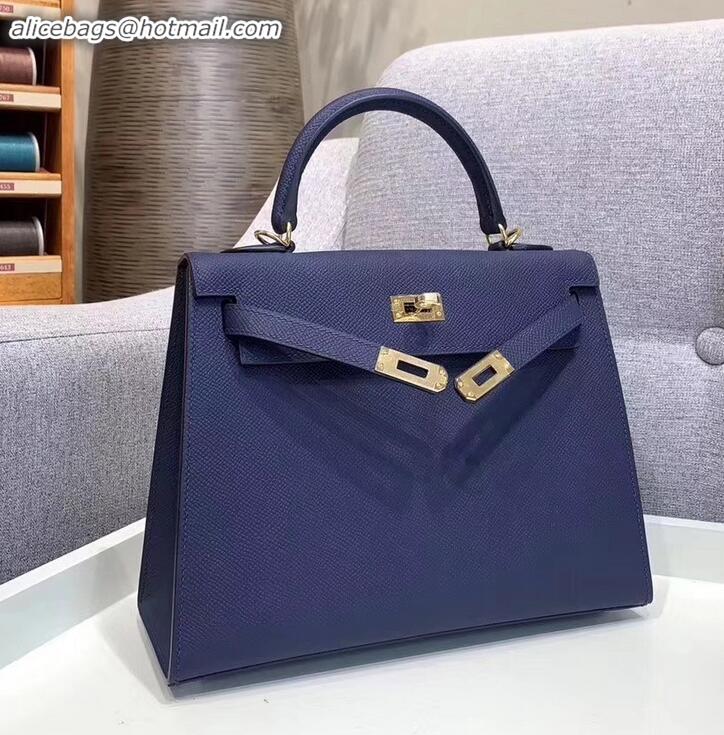 Promotion Hermes Kelly 25cm Bag in Original Epsom Leather H091420 Royal Blue