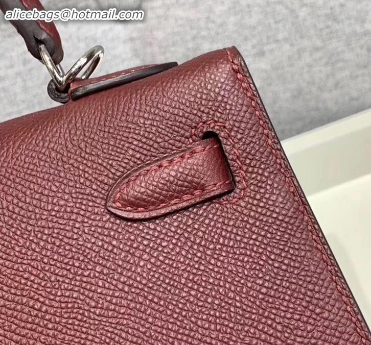 Discount Hermes Kelly 25cm Bag in Original Epsom Leather H091420 Burgundy