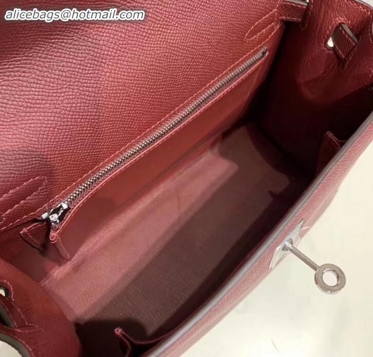 Discount Hermes Kelly 25cm Bag in Original Epsom Leather H091420 Burgundy