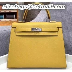 AAAAA Hermes Kelly 25cm Bag in Original Epsom Leather H091420 Yellow