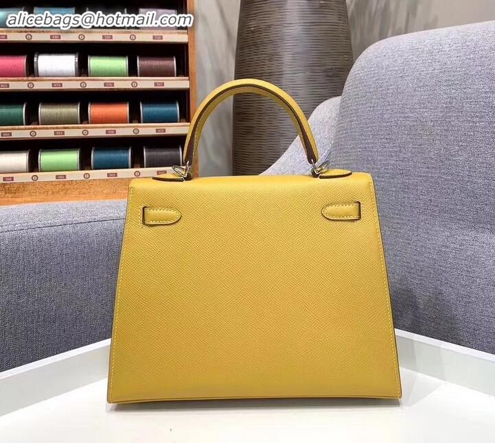 AAAAA Hermes Kelly 25cm Bag in Original Epsom Leather H091420 Yellow