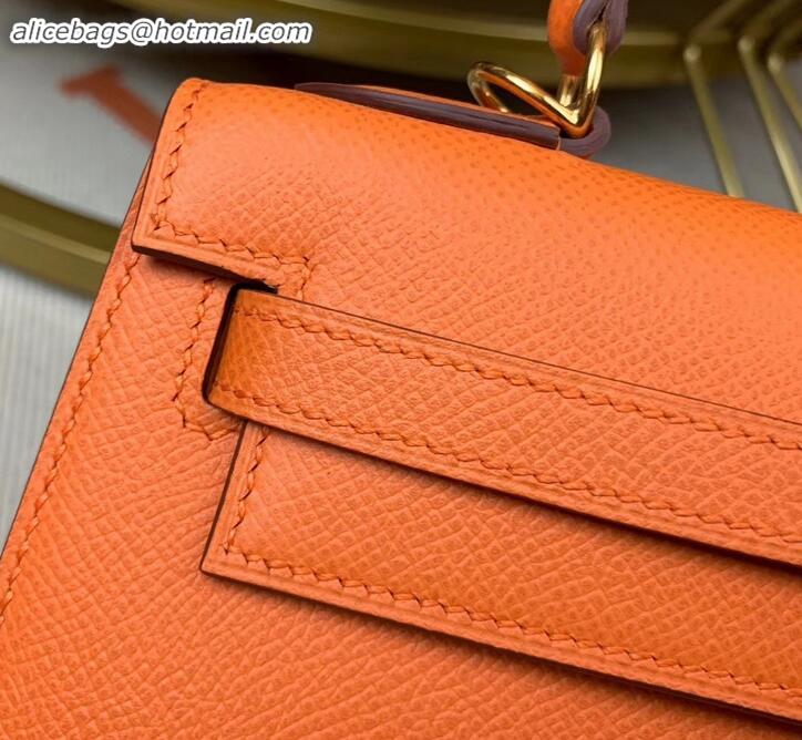 Beautiful Hermes Kelly 25cm Bag in Original Epsom Leather H091420 Orange