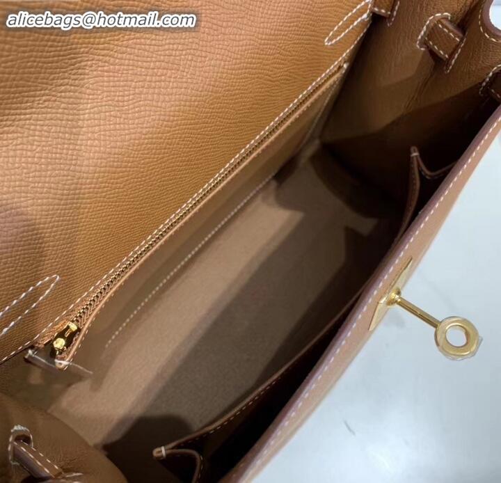 Duplicate Hermes Kelly 25cm Bag in Original Epsom Leather H091420 Brown