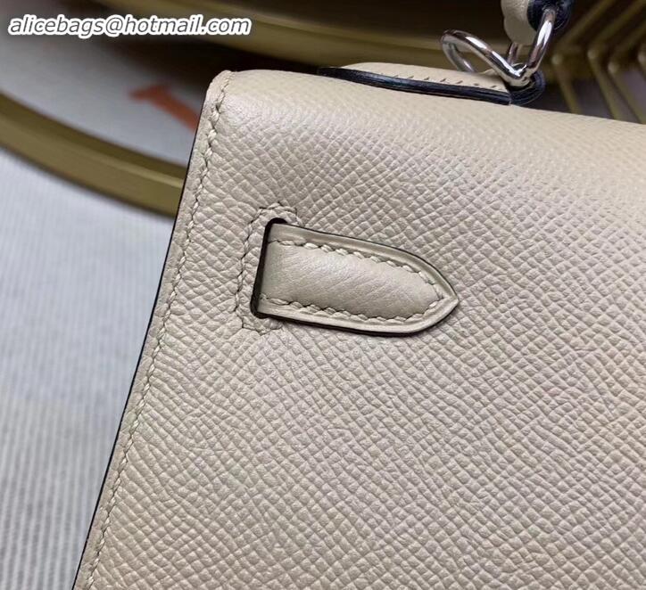 Sophisticated Hermes Kelly 25cm Bag in Original Epsom Leather H091420 Pale Gray