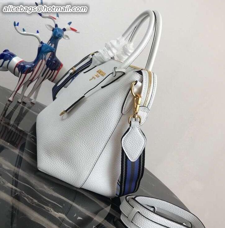 Top Quality PRADA Calf leather TOTE bag 1BA157 white