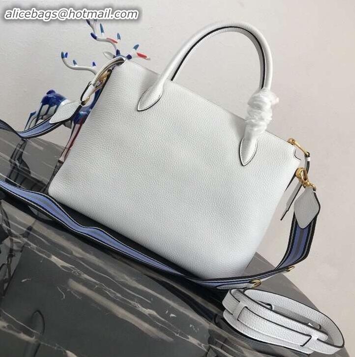 Top Quality PRADA Calf leather TOTE bag 1BA157 white