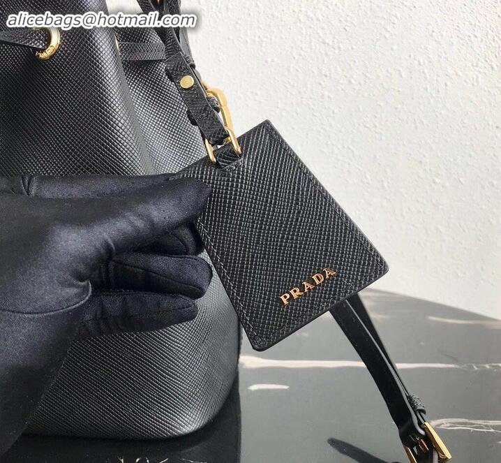 Classic Hot  Prada Saffiano Leather Bucket Bag 1BZ032 Black