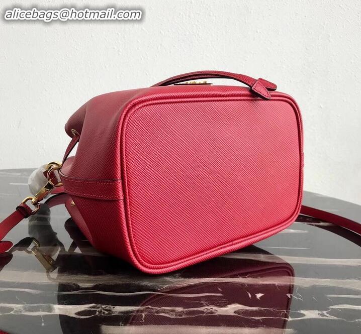 Purchase Prada Saffiano Leather Bucket Bag 1BZ032 Red