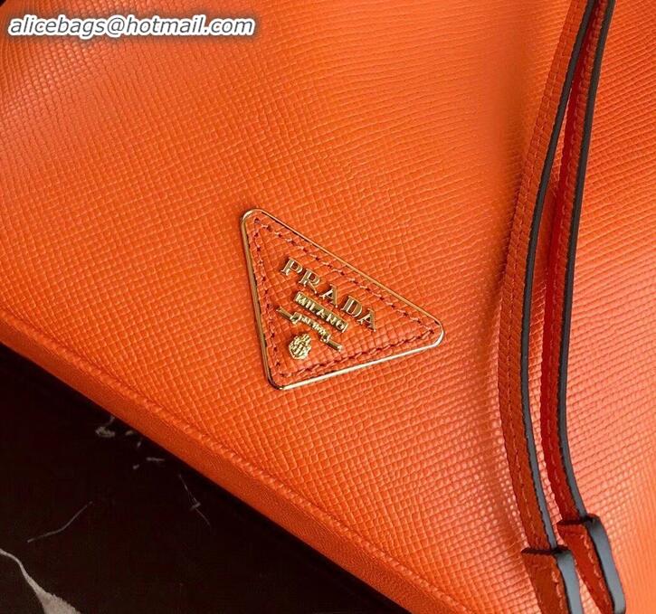 Top Grade Prada Saffiano Leather Bucket Bag 1BZ032 Orange