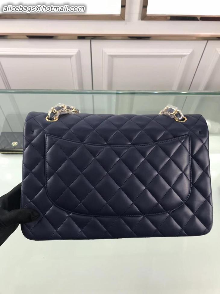 ​Top Quality Chanel Flap Shoulder Bag Original Lambskin Leather CF1113 Navy Blue Glod