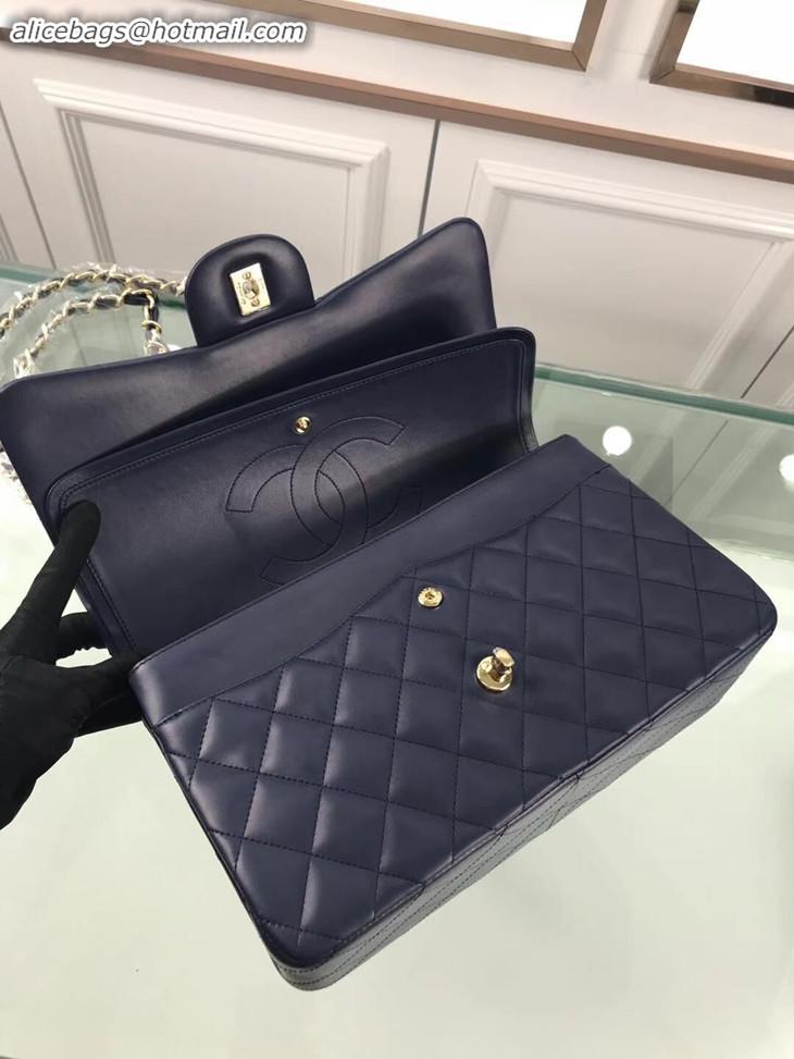 ​Top Quality Chanel Flap Shoulder Bag Original Lambskin Leather CF1113 Navy Blue Glod