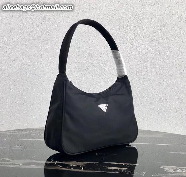 Traditional Discount Prada Nylon Hobo Bag MV515 Black 2019