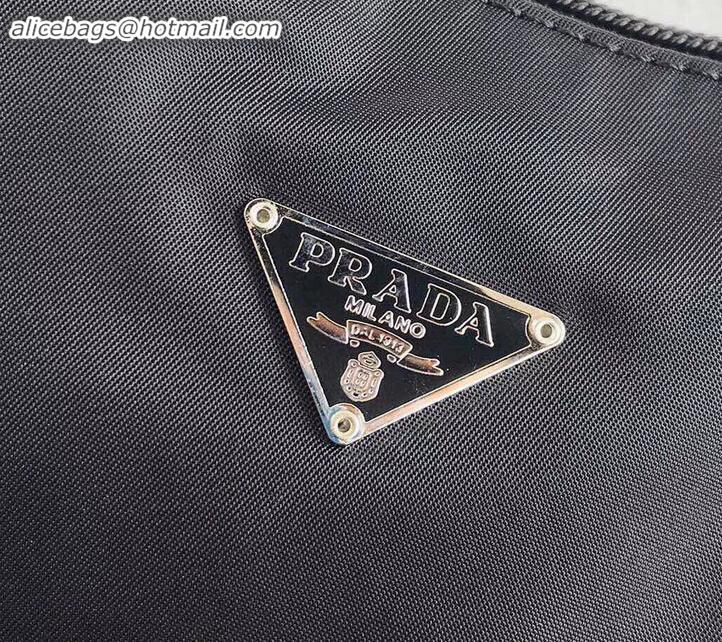 Traditional Discount Prada Nylon Hobo Bag MV515 Black 2019