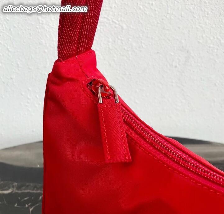 Well Crafted Prada Nylon Hobo Bag MV515 Red 2019