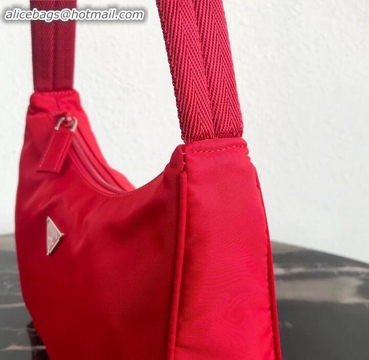 Well Crafted Prada Nylon Hobo Bag MV515 Red 2019