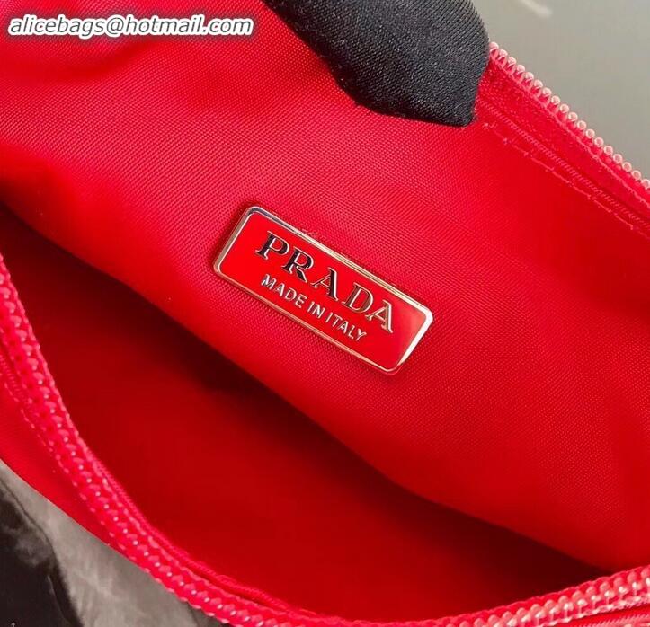 Well Crafted Prada Nylon Hobo Bag MV515 Red 2019