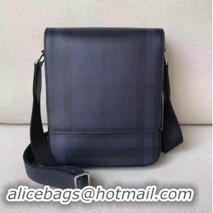 Practical Cheap BurBerry Messenger Bag in Haymarket Check BU38890 Blue&Black