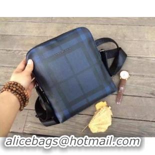 Hot Sell BurBerry Messenger Bag in Haymarket Check BU34125 Blue&Black