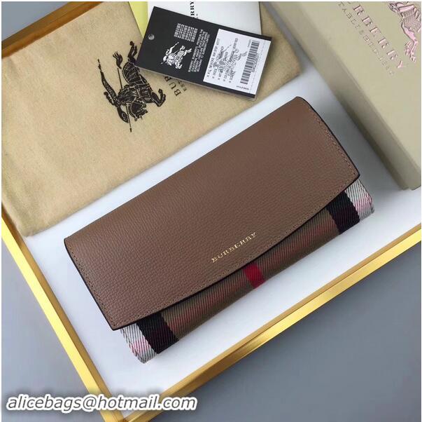 Grade Promotion Burberry Calfskin Leather Clutch Bag 3957 Camel