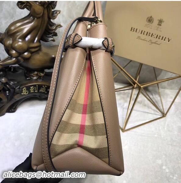 Perfect Promotion Design BurBerry Leather Tote Bag 5559 Apricot