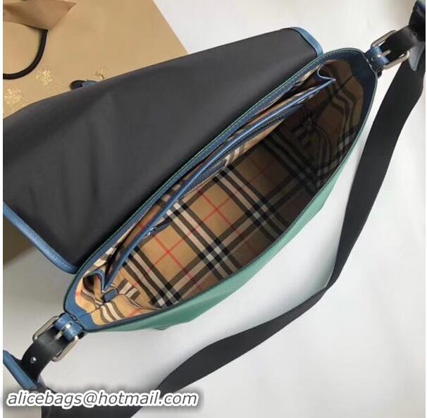 New Design BurBerry House Check Messenger Bag B9263 black&green